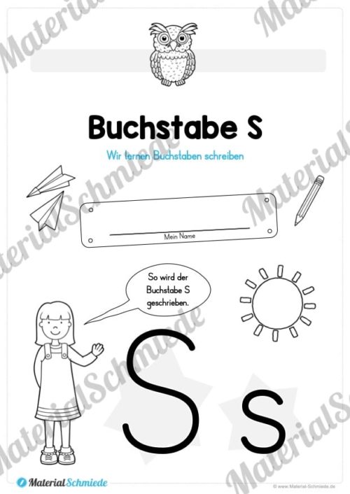 Buchstabe S / s (30 Arbeitsblätter & Übungen)