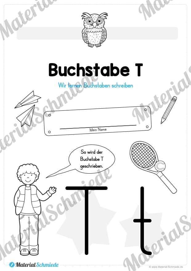 Materialpaket: Buchstabe T/t schreiben lernen (Vorschau 01)