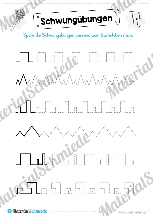 Materialpaket: Buchstabe T/t schreiben lernen (Vorschau 02)