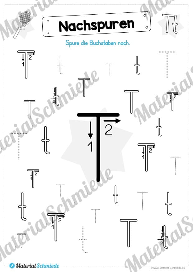 Materialpaket: Buchstabe T/t schreiben lernen (Vorschau 04)