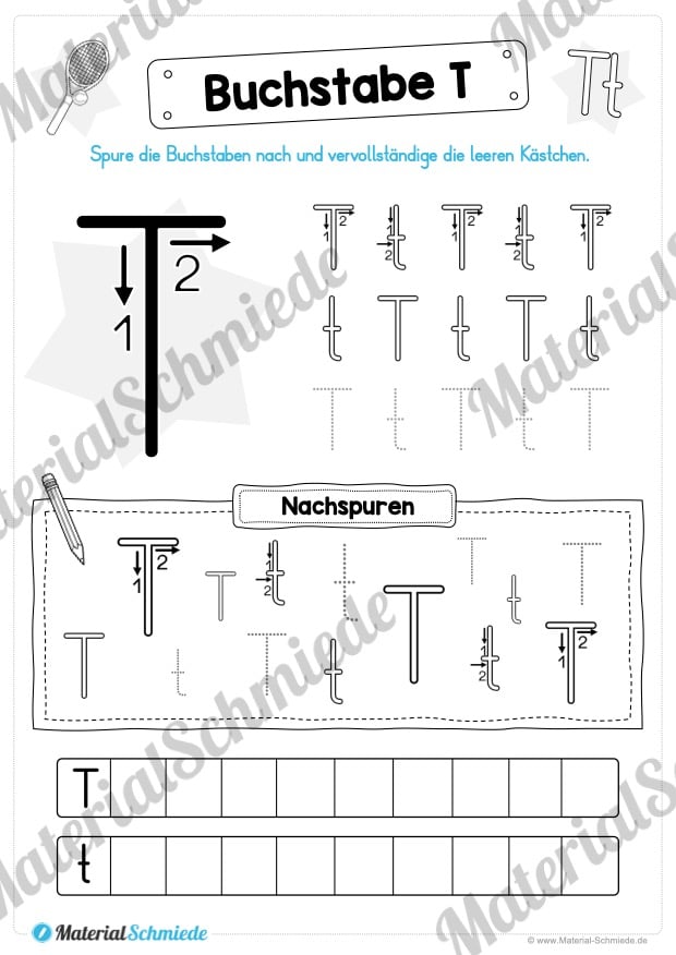 Materialpaket: Buchstabe T/t schreiben lernen (Vorschau 05)