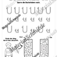 Buchstabe U / u (25 Arbeitsblätter & Übungen) - Arbeitsblatt 03