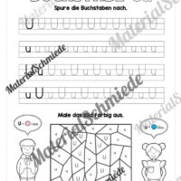 Buchstabe U / u (25 Arbeitsblätter & Übungen) - Arbeitsblatt 04