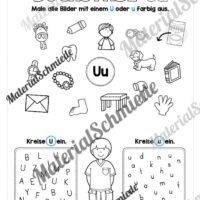 Buchstabe U / u (25 Arbeitsblätter & Übungen) - Arbeitsblatt 06