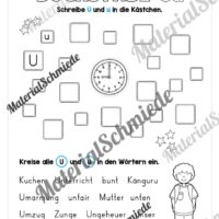 Buchstabe U / u (25 Arbeitsblätter & Übungen) - Arbeitsblatt 07