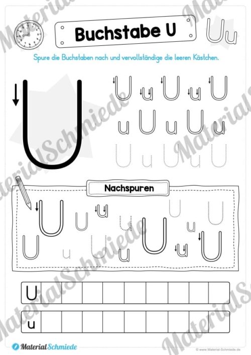 Materialpaket: Buchstabe U/u schreiben lernen (Vorschau 04)