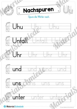 Materialpaket: Buchstabe U/u schreiben lernen (Vorschau 05)