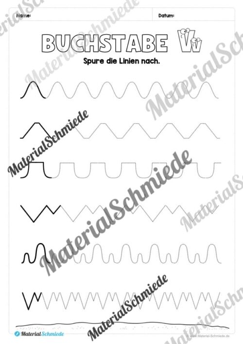 Buchstabe V / v (25 Arbeitsblätter & Übungen) - Arbeitsblatt 01
