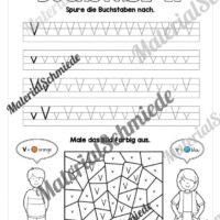 Buchstabe V / v (25 Arbeitsblätter & Übungen) - Arbeitsblatt 04
