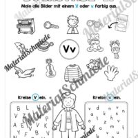 Buchstabe V / v (25 Arbeitsblätter & Übungen) - Arbeitsblatt 06