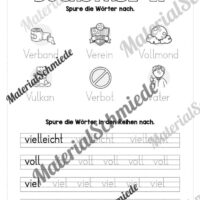 Buchstabe V / v (25 Arbeitsblätter & Übungen) - Arbeitsblatt 08