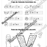 Buchstabe V / v (25 Arbeitsblätter & Übungen) - Arbeitsblatt 09