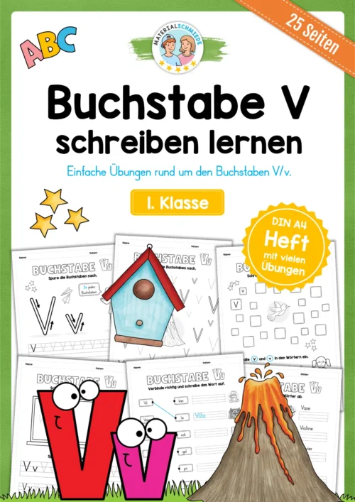 Buchstabe V / v (25 Arbeitsblätter & Übungen)