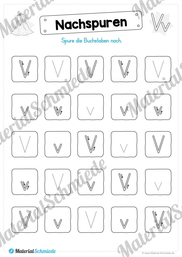 Materialpaket: Buchstabe V/v schreiben lernen (Vorschau 02)