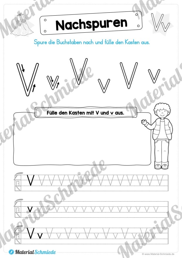 Materialpaket: Buchstabe V/v schreiben lernen (Vorschau 03)