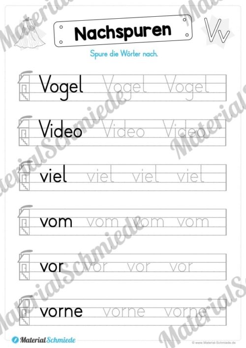 Materialpaket: Buchstabe V/v schreiben lernen (Vorschau 04)