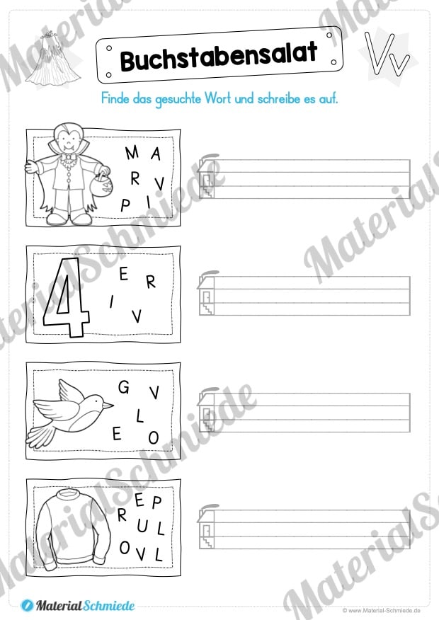 Materialpaket: Buchstabe V/v schreiben lernen (Vorschau 05)