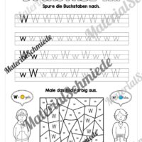 Buchstabe W / w (25 Arbeitsblätter & Übungen) - Arbeitsblatt 05