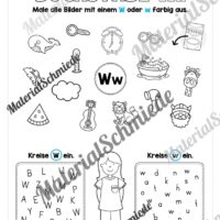 Buchstabe W / w (25 Arbeitsblätter & Übungen) - Arbeitsblatt 08