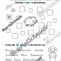 Buchstabe W / w (25 Arbeitsblätter & Übungen) - Arbeitsblatt 09