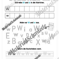 Buchstabe W / w (25 Arbeitsblätter & Übungen) - Arbeitsblatt 10