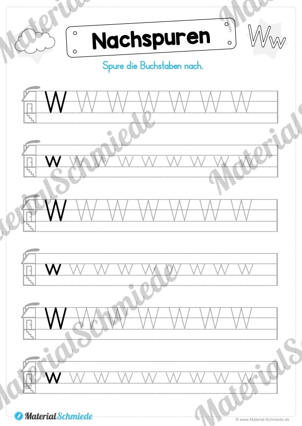 Materialpaket: Buchstabe W/w schreiben lernen (Vorschau 05)