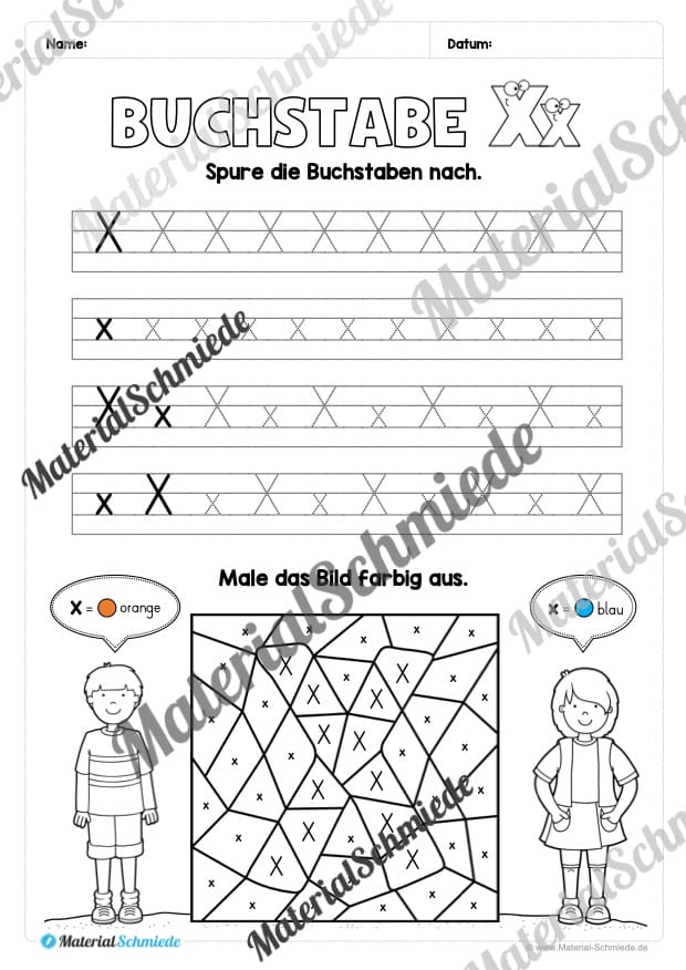 Buchstabe X / x (25 Arbeitsblätter & Übungen) - Arbeitsblatt 05