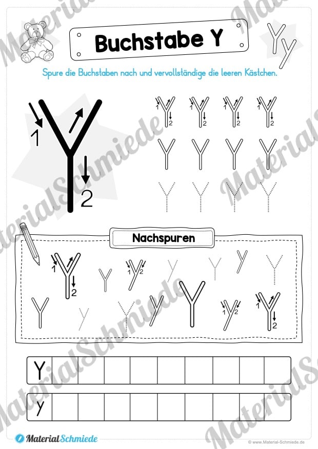 Materialpaket: Buchstabe Y/y schreiben lernen (Vorschau 03)