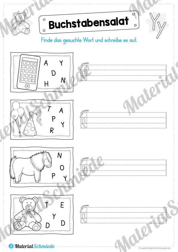 Materialpaket: Buchstabe Y/y schreiben lernen (Vorschau 05)