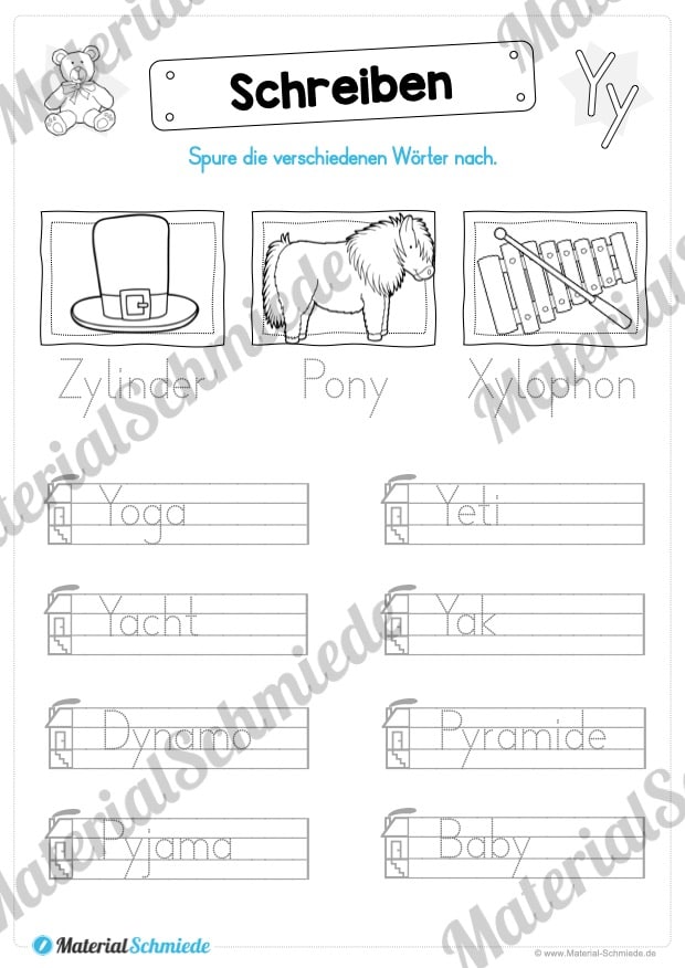 Materialpaket: Buchstabe Y/y schreiben lernen (Vorschau 06)
