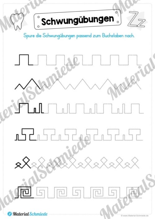 Materialpaket: Buchstabe Z/z schreiben lernen (Vorschau 02)