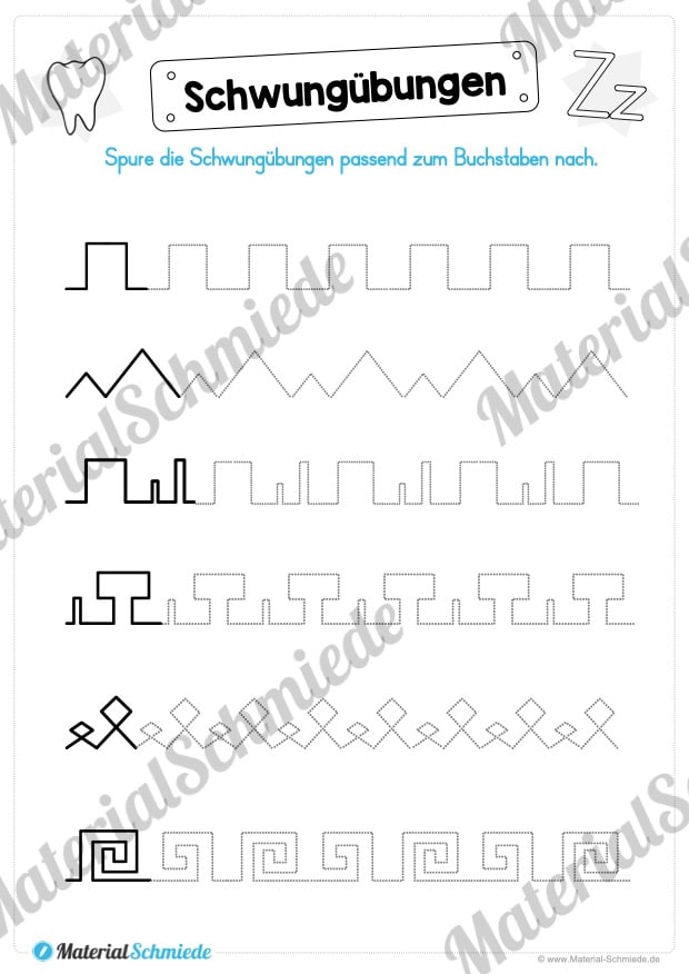 Materialpaket: Buchstabe Z/z schreiben lernen (Vorschau 02)