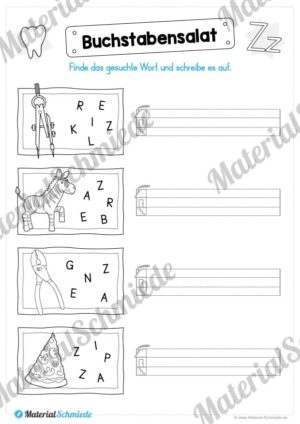 Materialpaket: Buchstabe Z/z schreiben lernen (Vorschau 06)