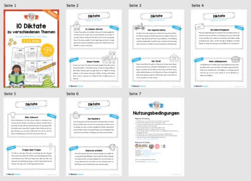 10 Diktate (verschiedene Themen) - Überblick