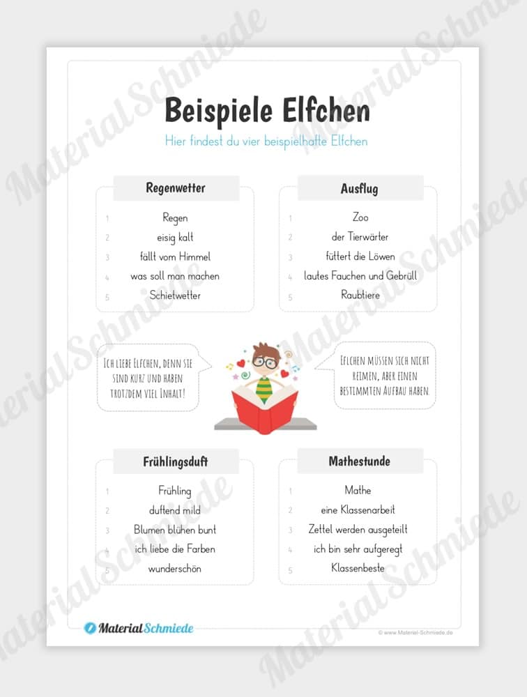 Materialpaket Elfchen (Beispiele)