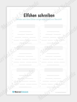 Materialpaket Elfchen (6 Elfchen schreiben)