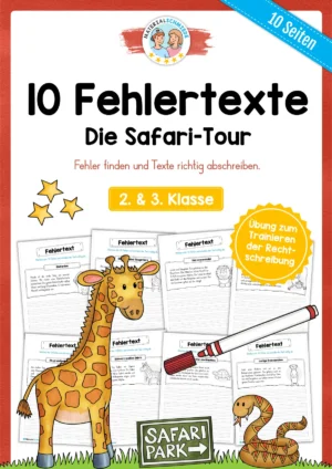 10 Fehlertexte: Die Safari-Tour (2. & 3. Klasse)