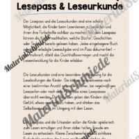 Lesepass & Leseurkunde (Arbeitsblatt 01)