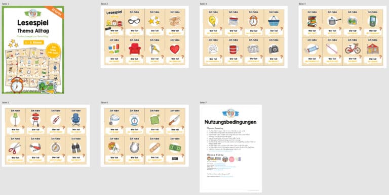 Lesespiel: Thema Alltag (Ich habe, wer hat…) – Überblick