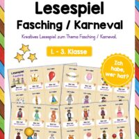 Lesespiel: Fasching / Karneval (Ich habe, wer hat...)