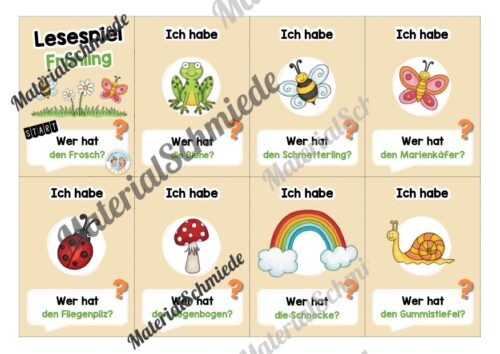 Lesespiel: Thema Frühling (Ich habe, wer hat...) - Vorschau 01