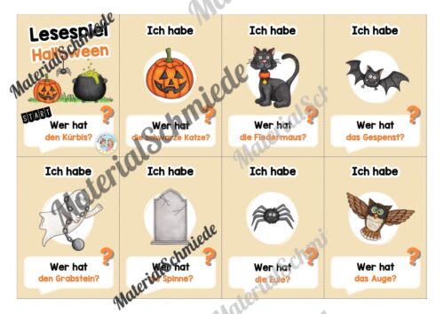 Lesespiel: Halloween (Ich habe, wer hat...) - Vorschau 01
