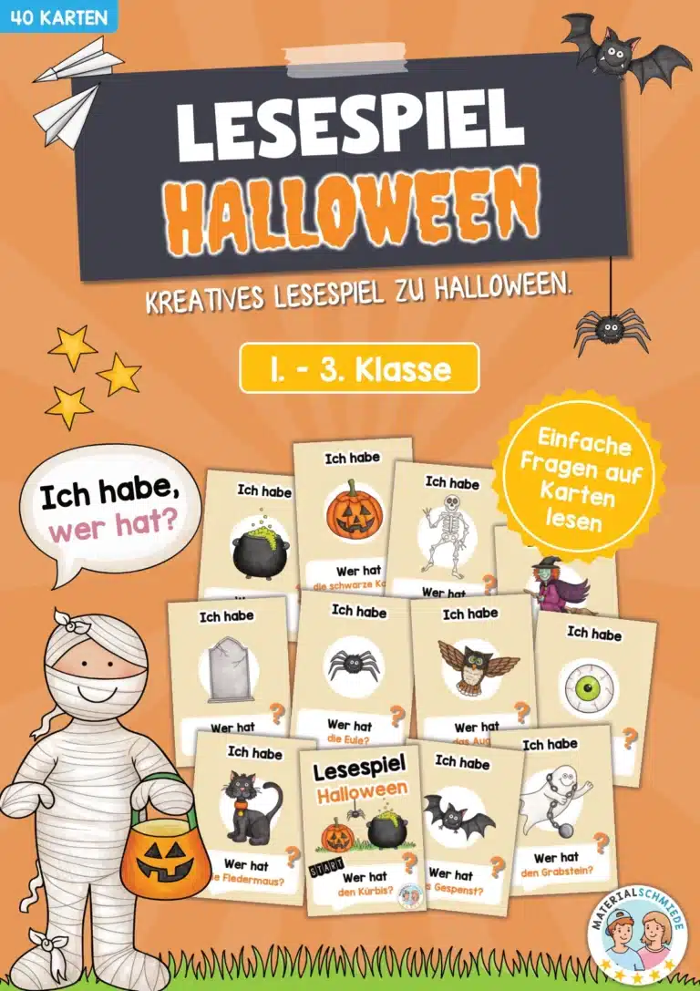 Lesespiel: Thema Halloween (Ich habe, wer hat…)