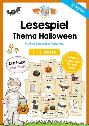 Lesespiel: Thema Halloween (Ich habe, wer hat...) - 1. - 3. Klasse