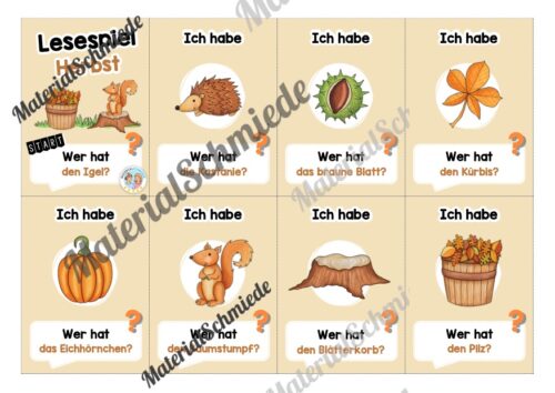 Lesespiel: Herbst (Ich habe, wer hat...) - Vorschau 01