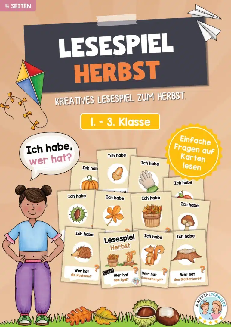 Lesespiel: Thema Herbst (Ich habe, wer hat…)