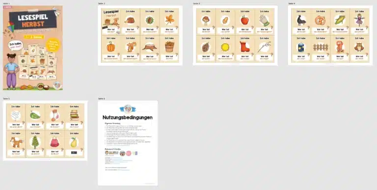Lesespiel: Thema Herbst (Ich habe, wer hat…) – Überblick