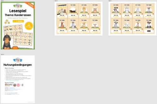 Lesespiel: Hunderassen (Ich habe, wer hat...) - Überblick
