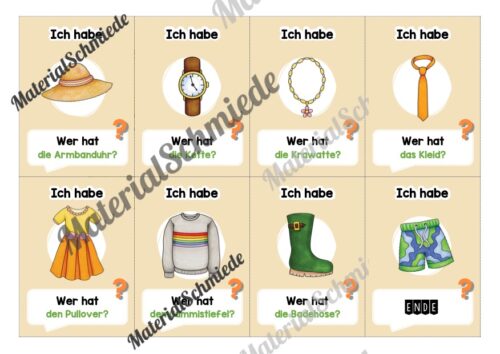 Lesespiel: Kleidung (Ich habe, wer hat...) - Vorschau 04