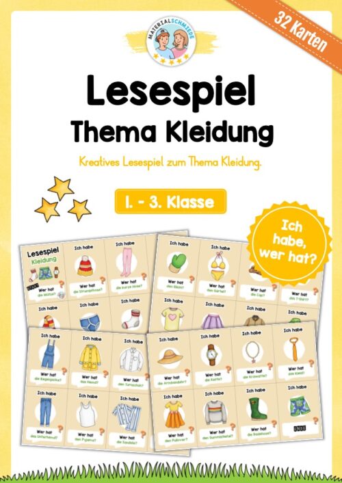 Lesespiel: Kleidung (Ich habe, wer hat...)